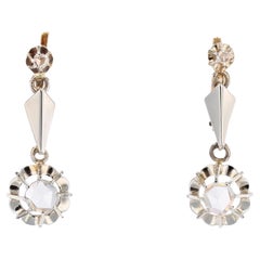 20th Century Diamonds 18 Karat White Rose Gold Lever Back Earrings