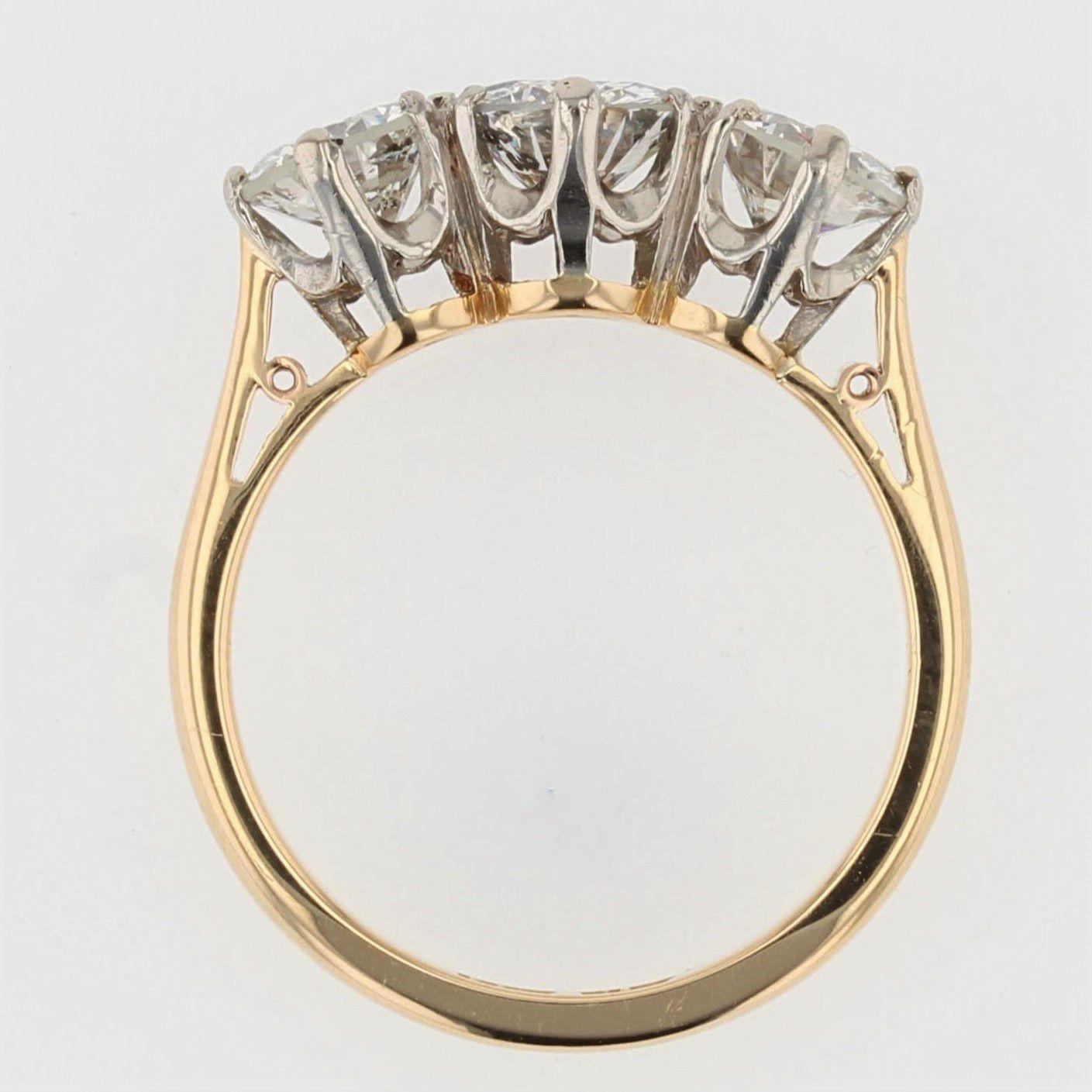 20th Century Diamonds 18 Karat Yellow Gold Garter Ring For Sale 3