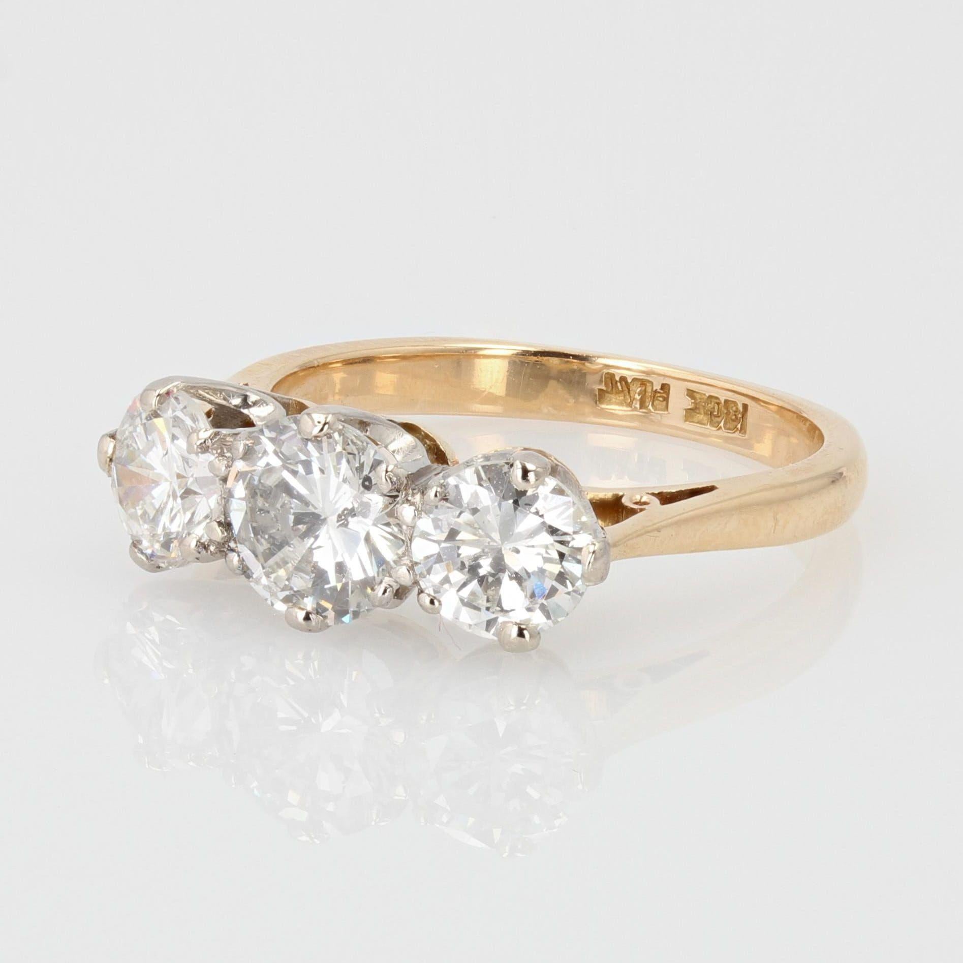 Women's 20th Century Diamonds 18 Karat Yellow Gold Garter Ring For Sale
