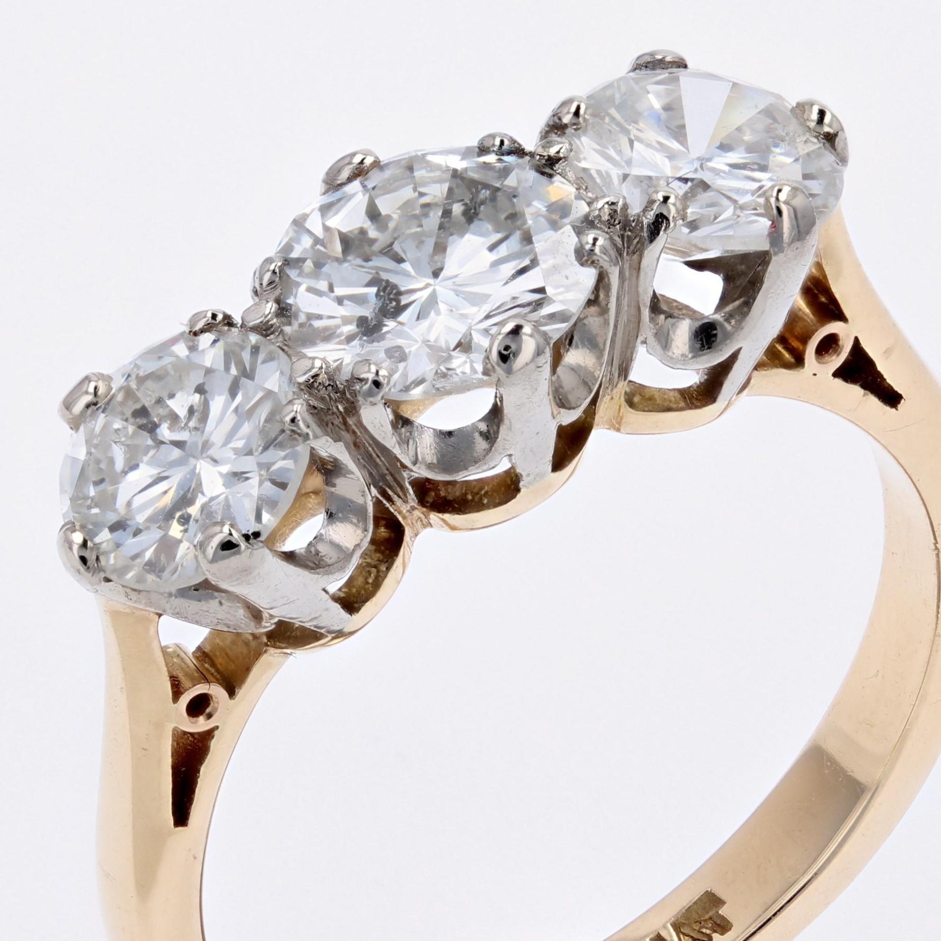 Bague jarretière en or jaune 18 carats avec diamants du 20e siècle en vente 1