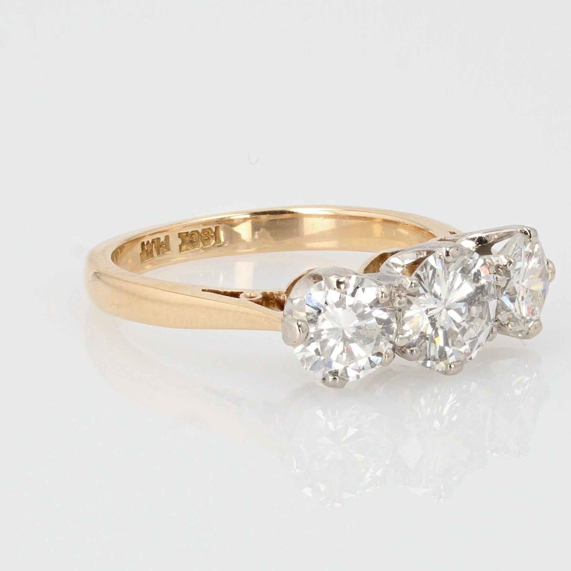 20th Century Diamonds 18 Karat Yellow Gold Garter Ring For Sale 2
