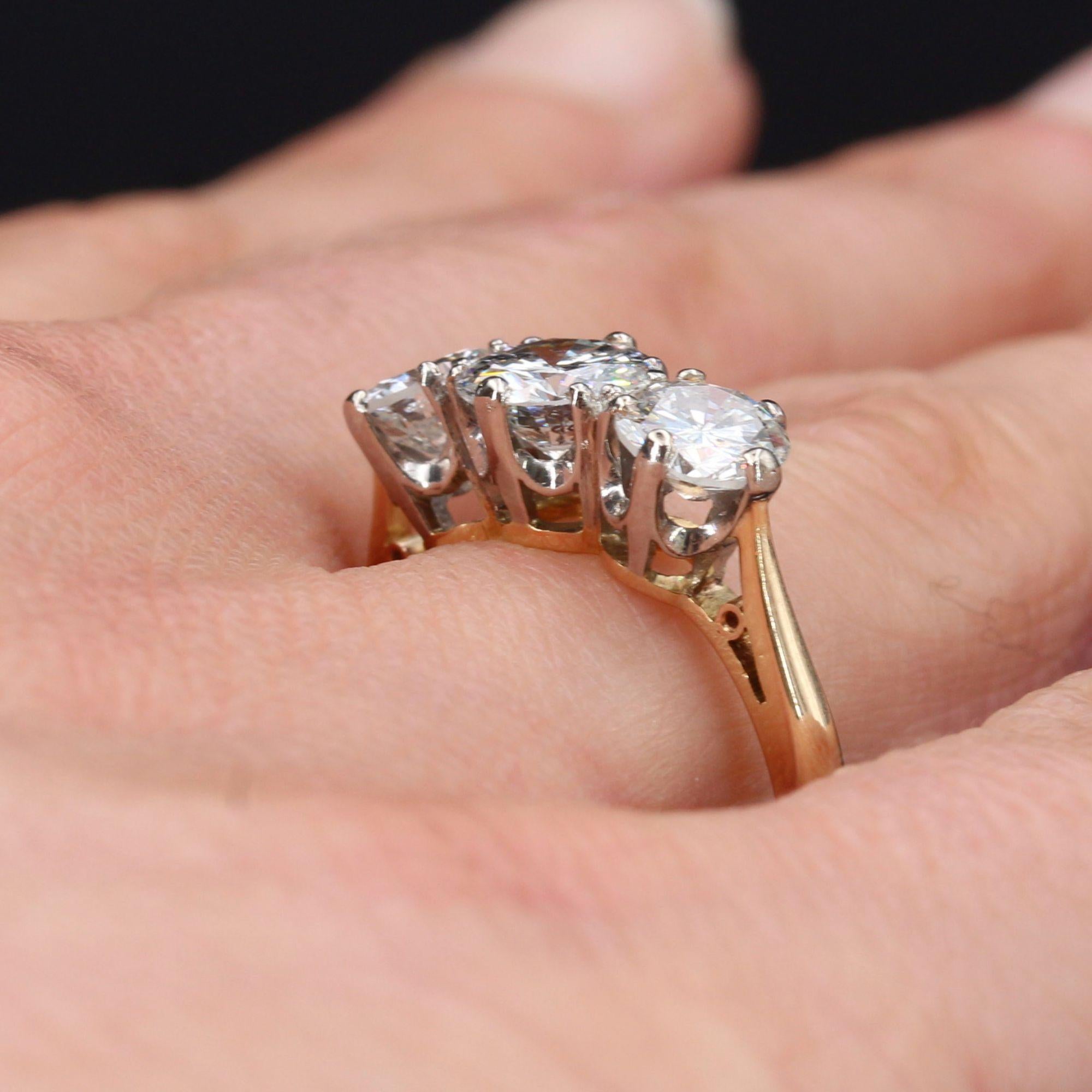 Bague jarretière en or jaune 18 carats avec diamants du 20e siècle en vente 3