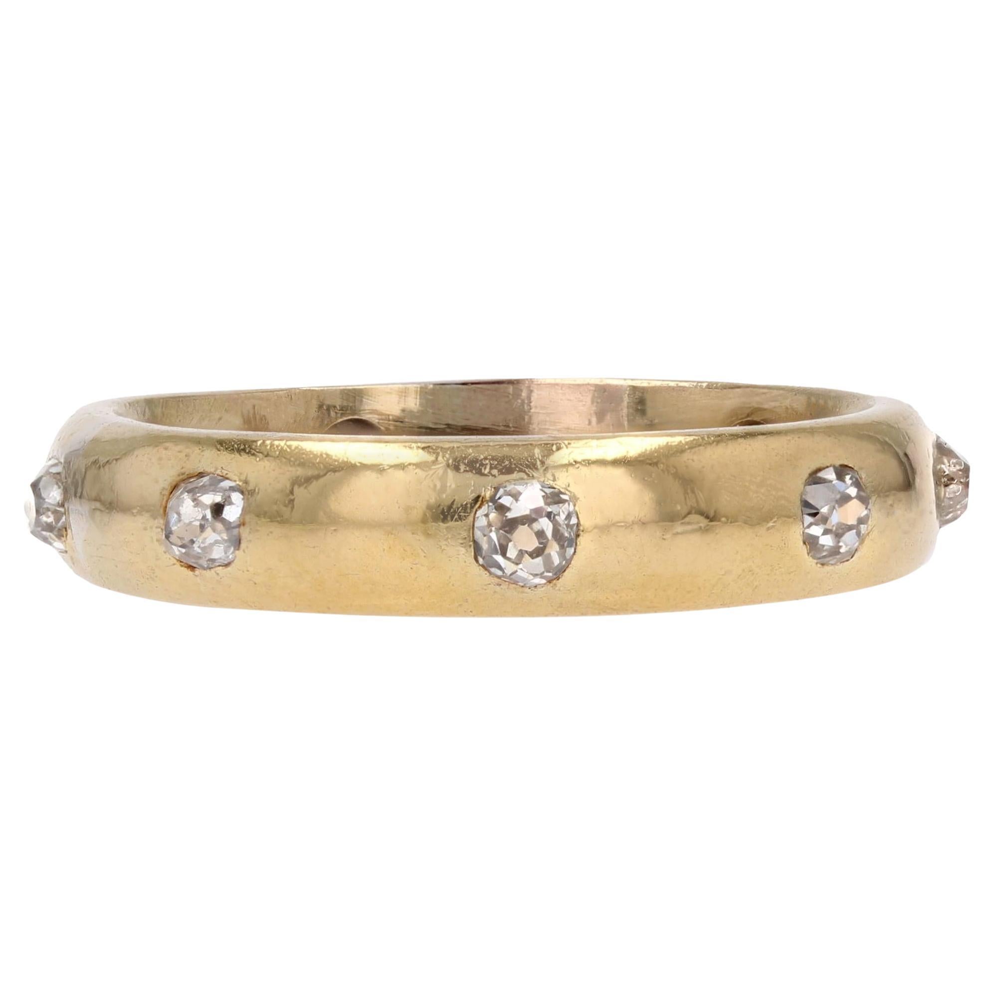 Hochzeitsring aus 18 Karat Gelbgold mit Diamanten des 20. Jahrhunderts