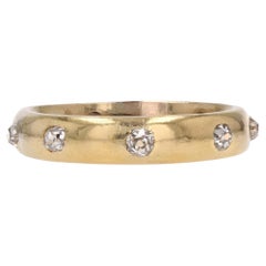 Hochzeitsring aus 18 Karat Gelbgold mit Diamanten des 20. Jahrhunderts