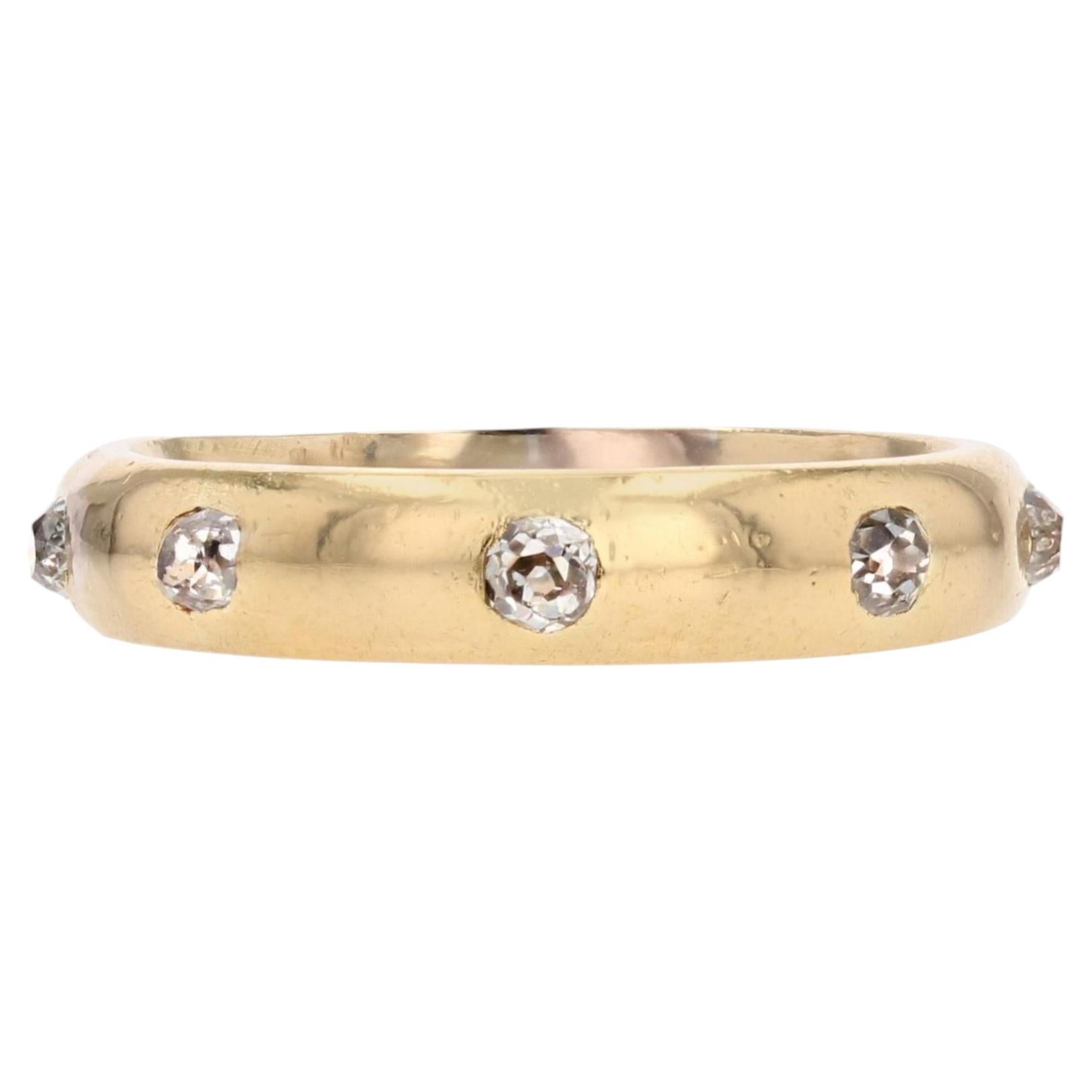 20th Century Diamonds 18 Karat Yellow Gold Wedding Ring For Sale