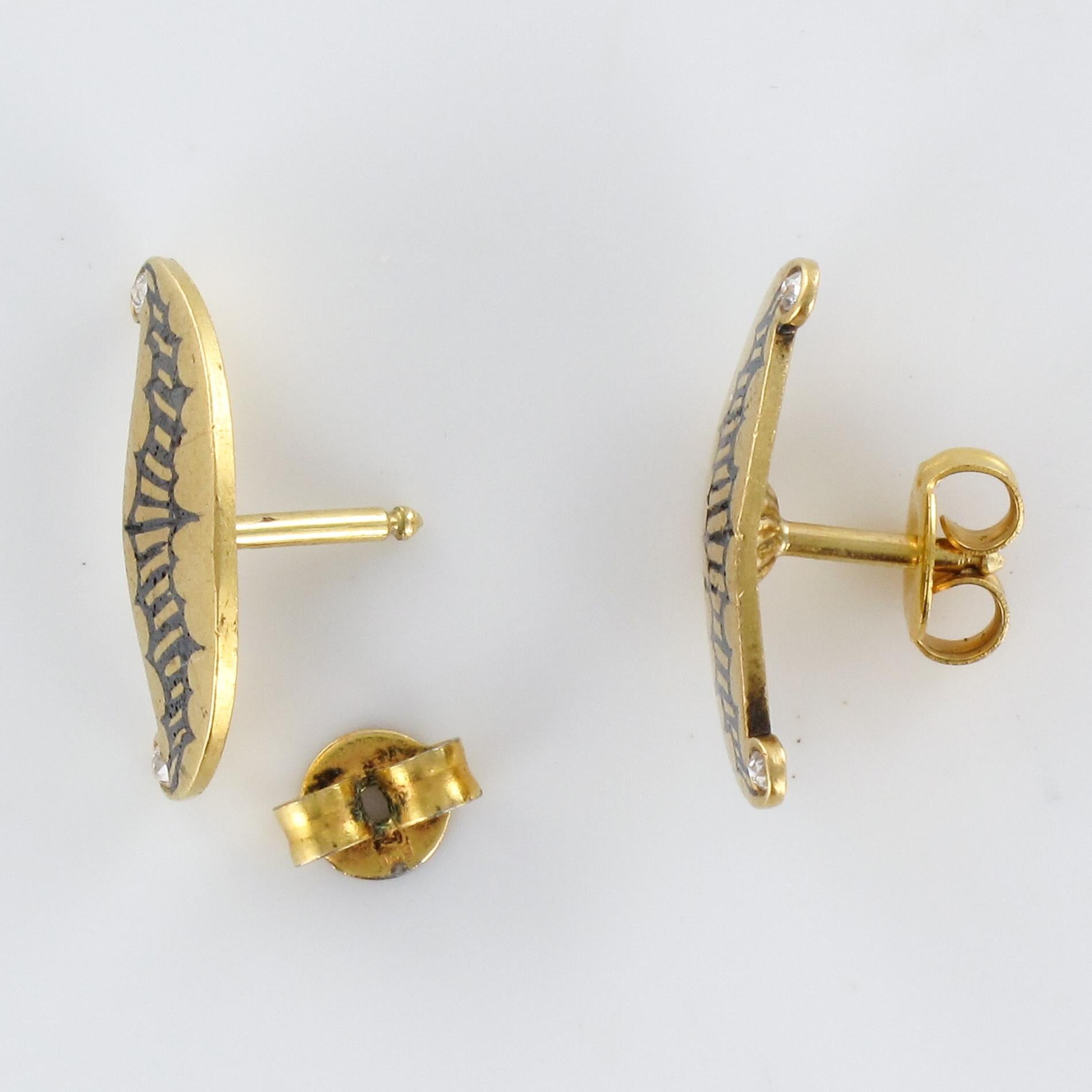 20th Century Diamonds Enamel Tiffany Stud Earrings 4