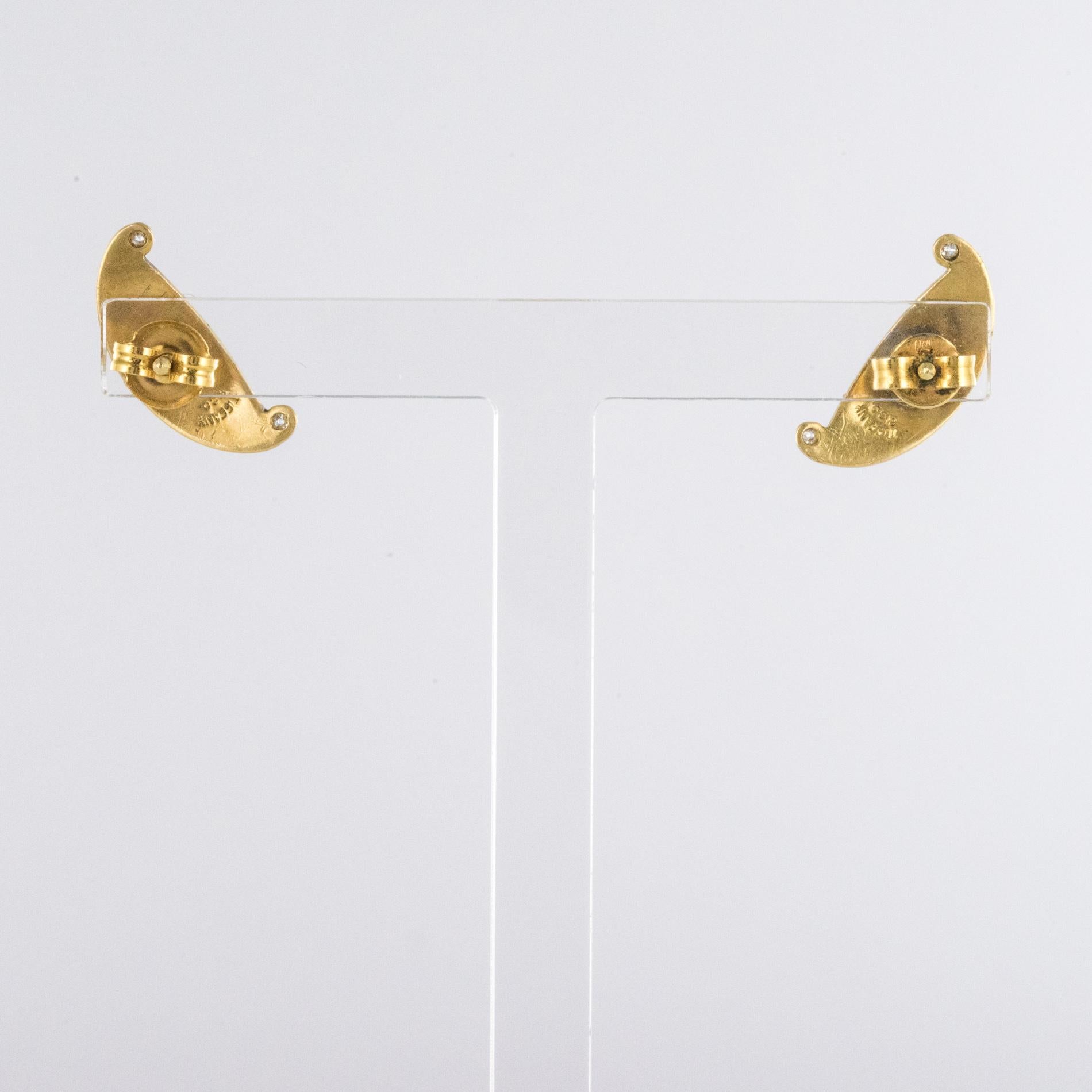 20th Century Diamonds Enamel Tiffany Stud Earrings 2