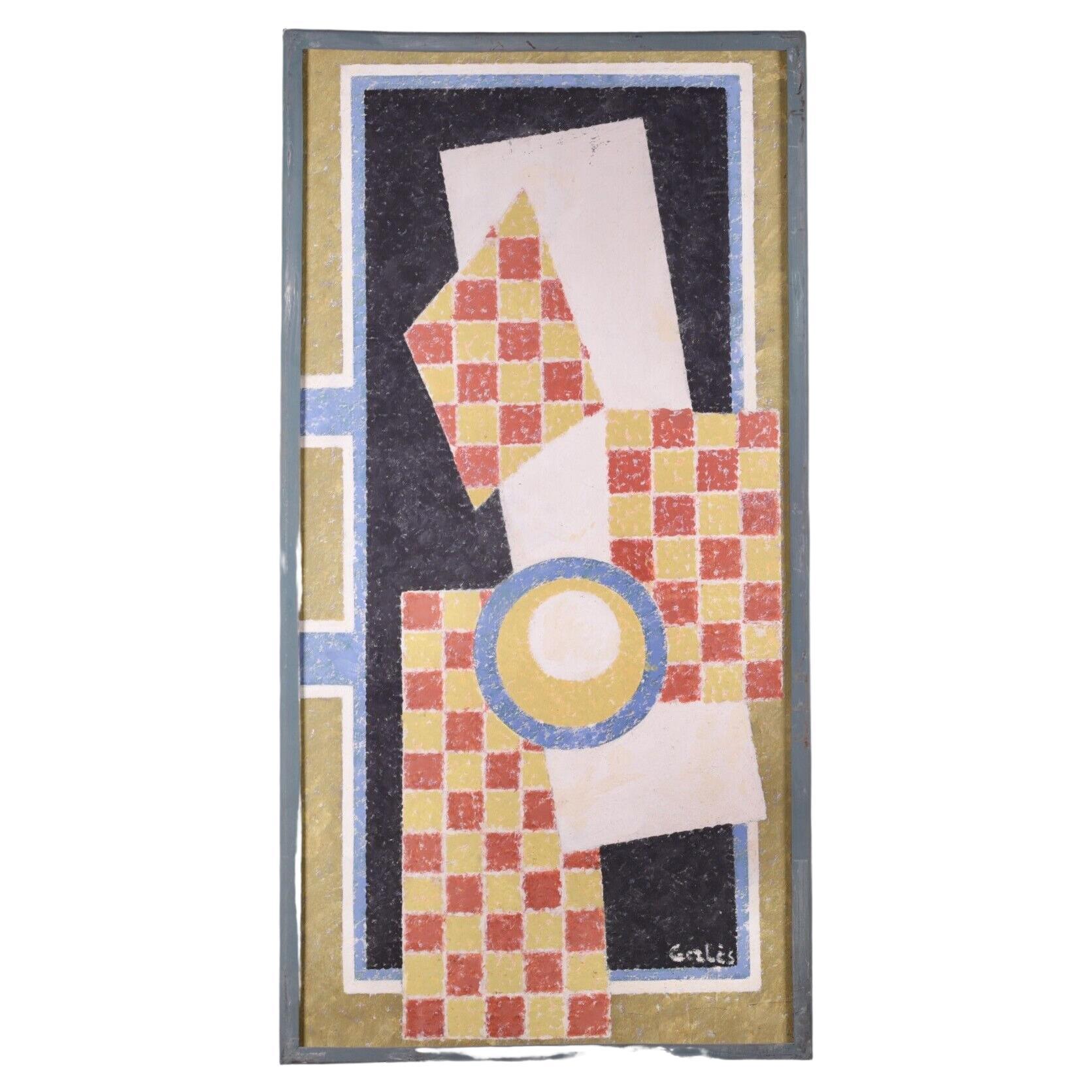 20th Century 'Dinner Table', Cubist, Oil On Board, Signed Georges Leveque.