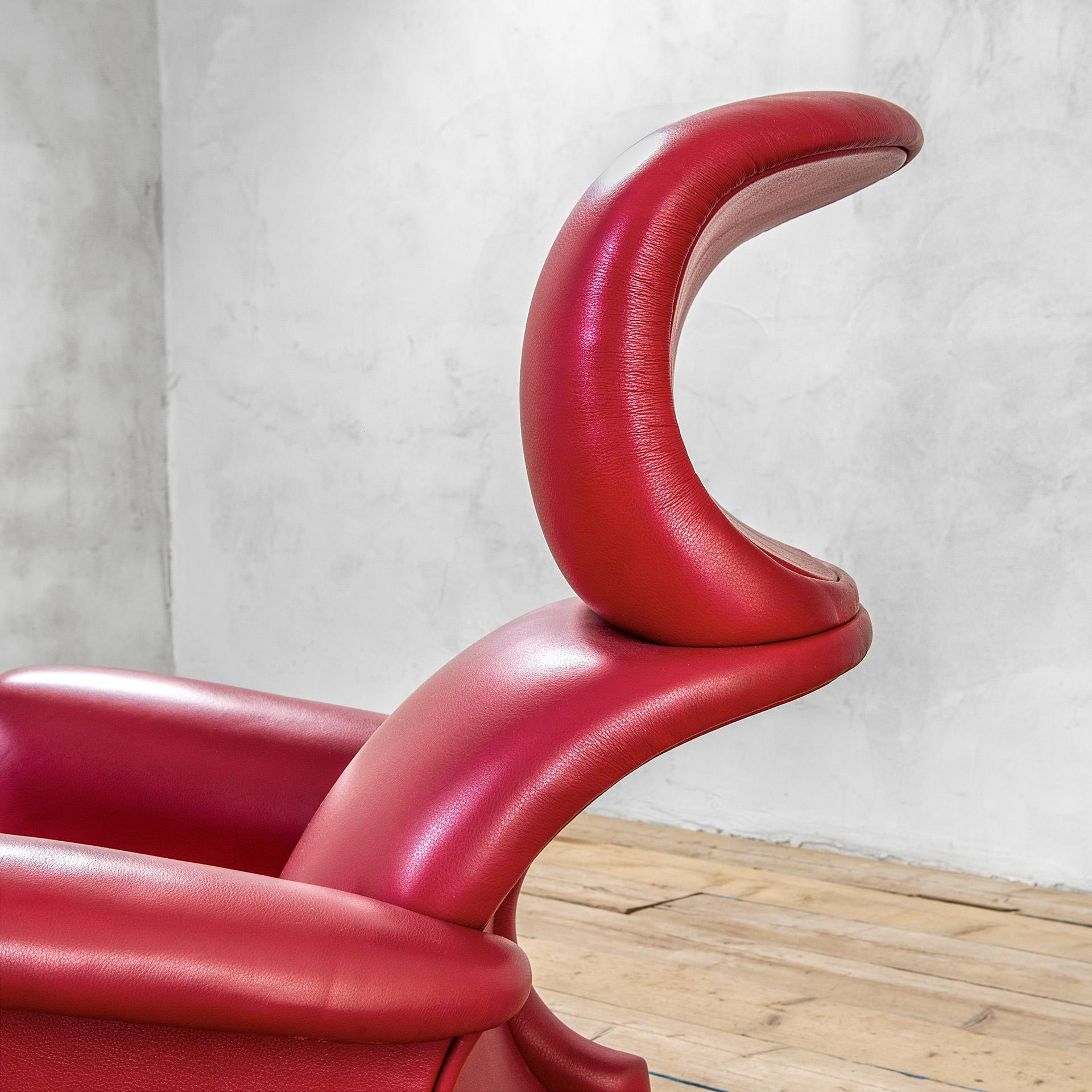 Fin du 20e siècle Fauteuil Dino Gavina du 20ème siècle avec Pouf mod. Viscontea en vente