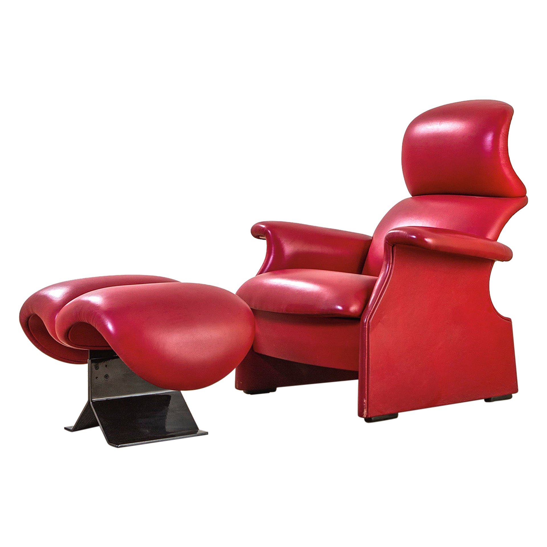 20e siècle, Fauteuil Dino Gavina avec Pouf mod. Viscontea en vente