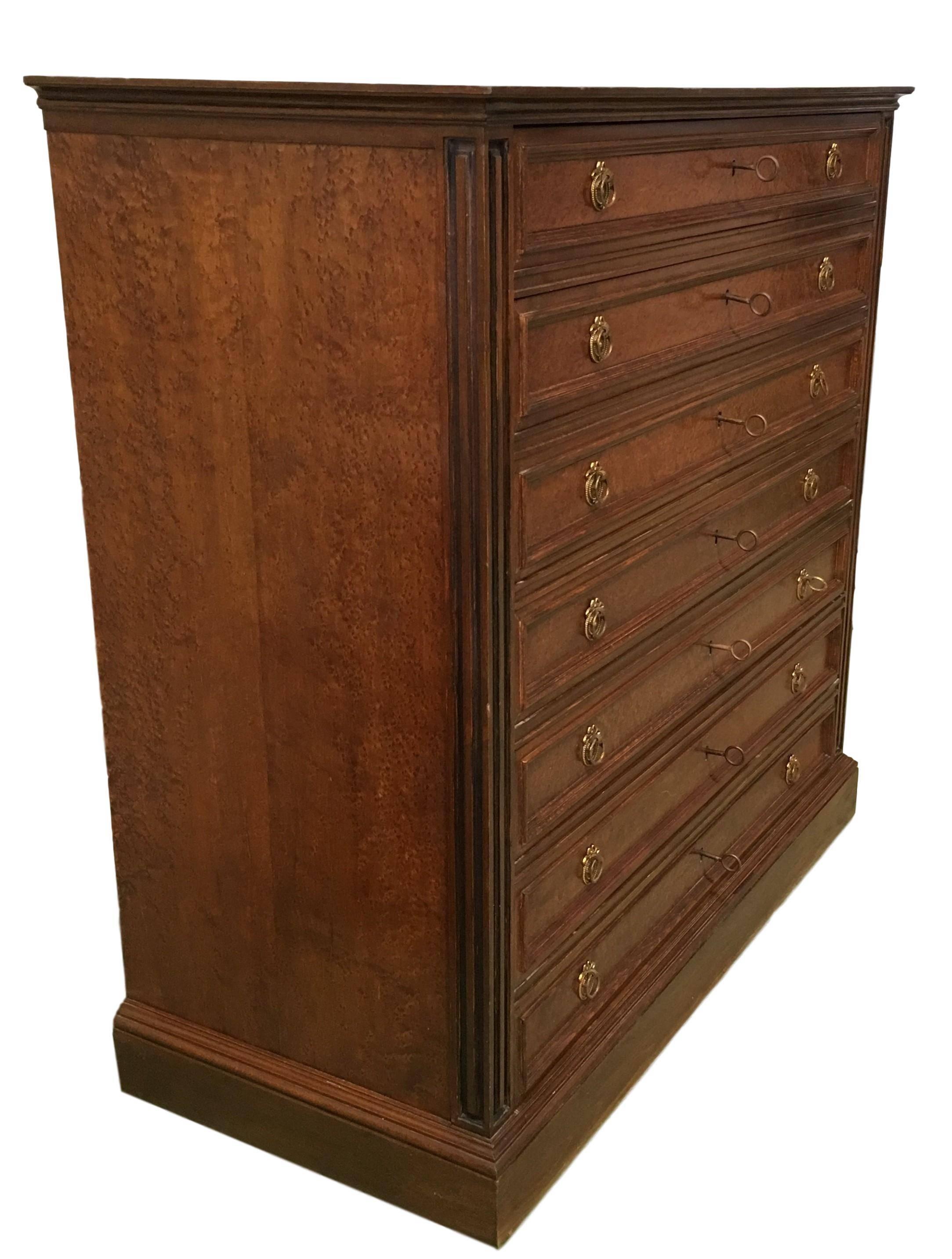 Georgian 20th Century Directoire-Style Chest of Seven Drawers with Bronze Pulls, France For Sale