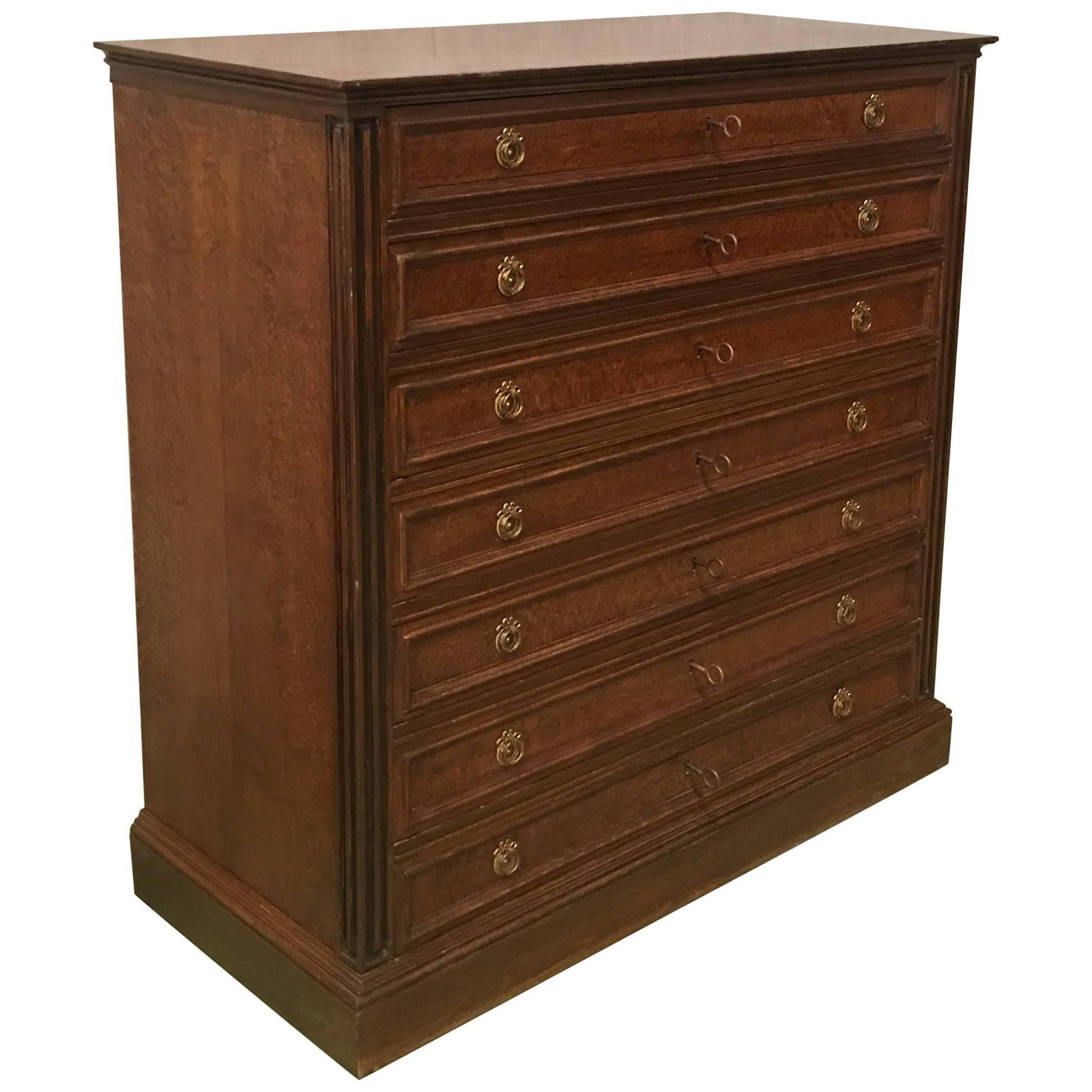 20th Century Directoire-Style Chest of Seven Drawers with Bronze Pulls, France For Sale