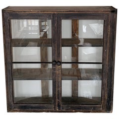 Vintage 20th Century Distressed Glazed Apothecary Cabinet