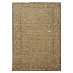 20th Century Distressed Persian Malayer 9x12 Living-Room Rug Brown and Tan