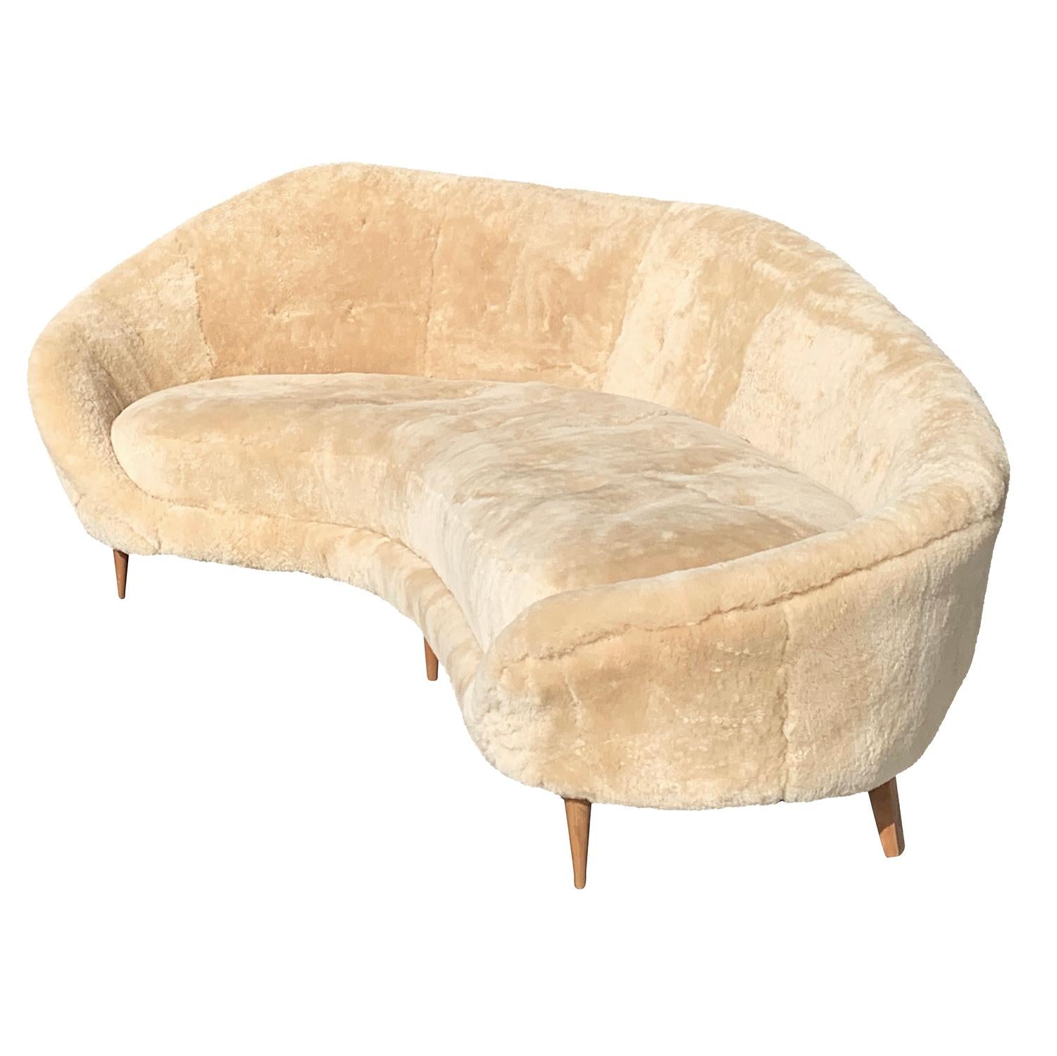 Mid-Century Modern 20th Century Divano, Curved Sofa by Federico Munari