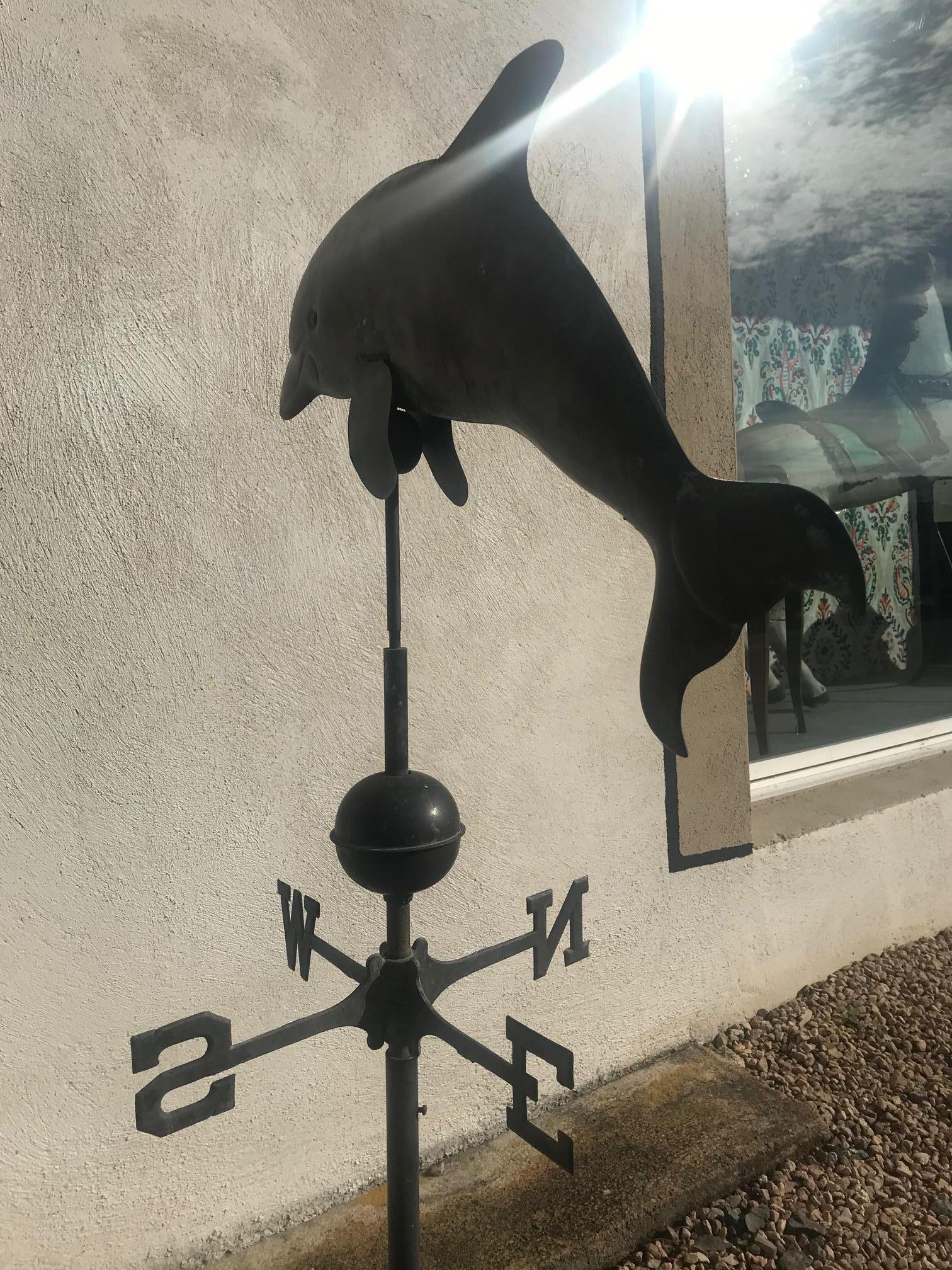 20th Century, Dolphin Zinc Weathervane, 1940s 1