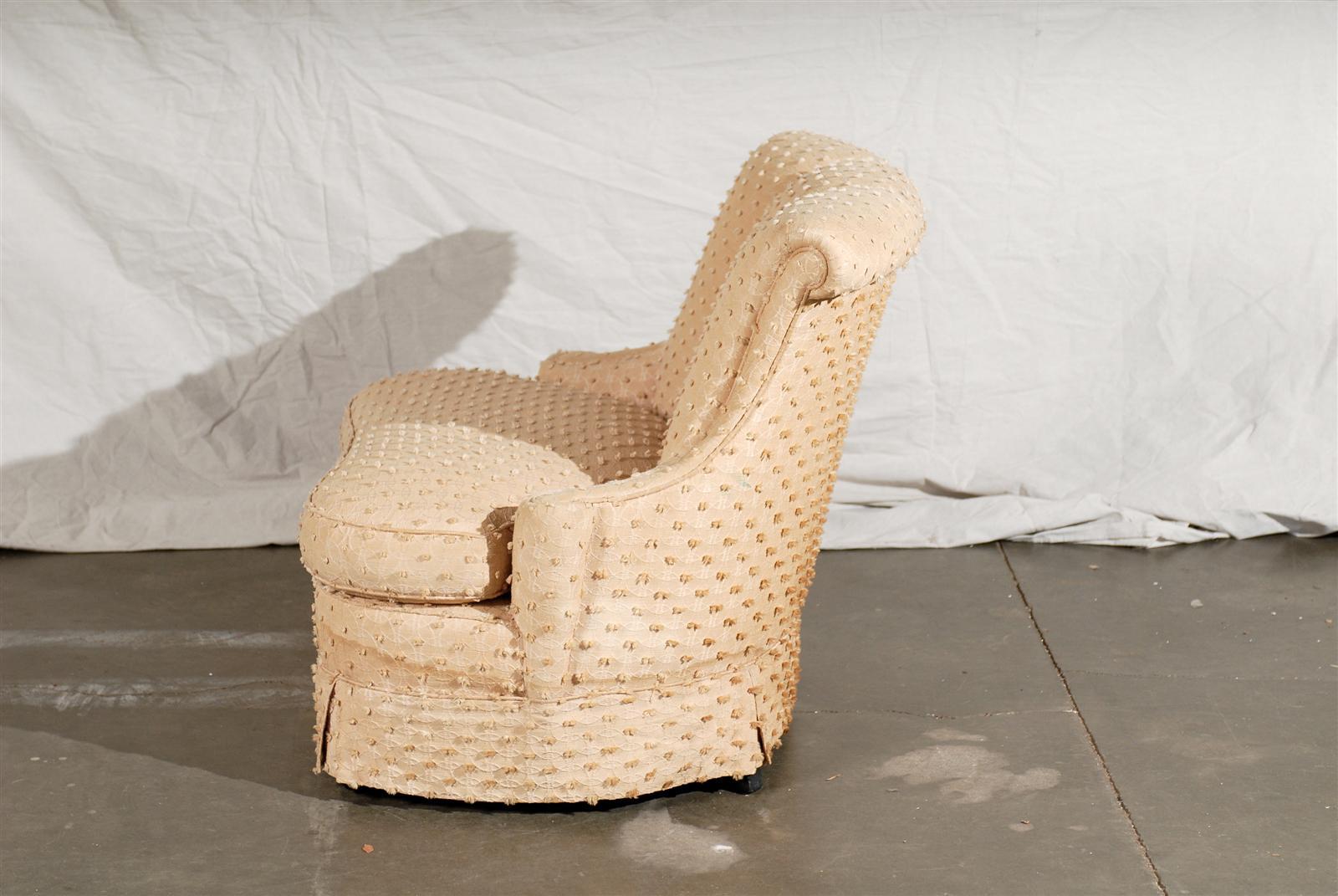 20th Century Dorothy Draper Style Oversized Slipper Chair 3