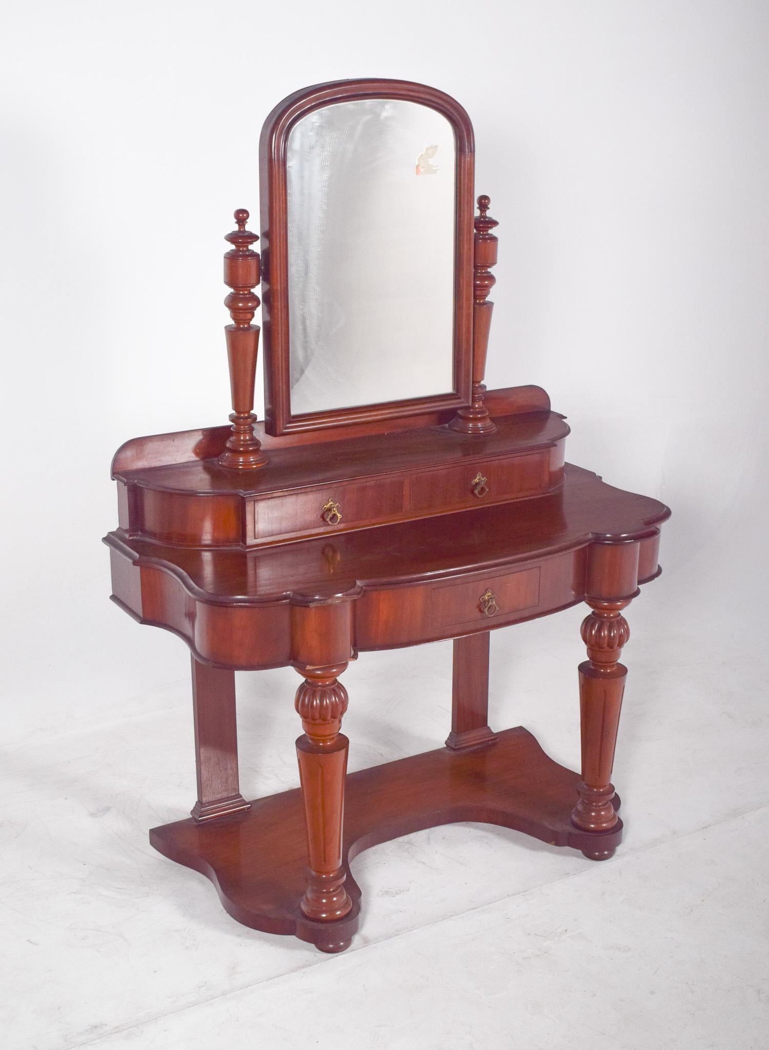 Late Victorian 20th Century Dressing Table with Mirror For Sale
