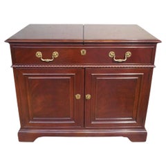 20th Century Drexel Mahogany Slide Top Rolling Dry Bar Buffet Server