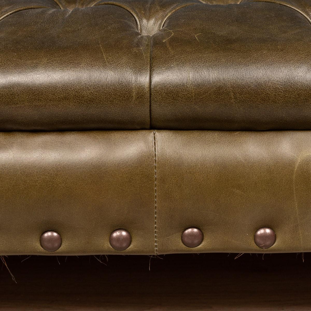 20th Century Drop Arm Leather Day Bed or Window Seat, circa 1970 12
