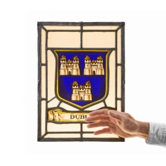 20th Century ‘Dublin’ Coat of Arms Stained Glass Window