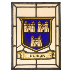 20th Century ‘Dublin’ Coat of Arms Stained Glass Window
