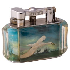20th Century Dunhill 'Aquarium' 'Birds In Flight' Table Lighter c.1950