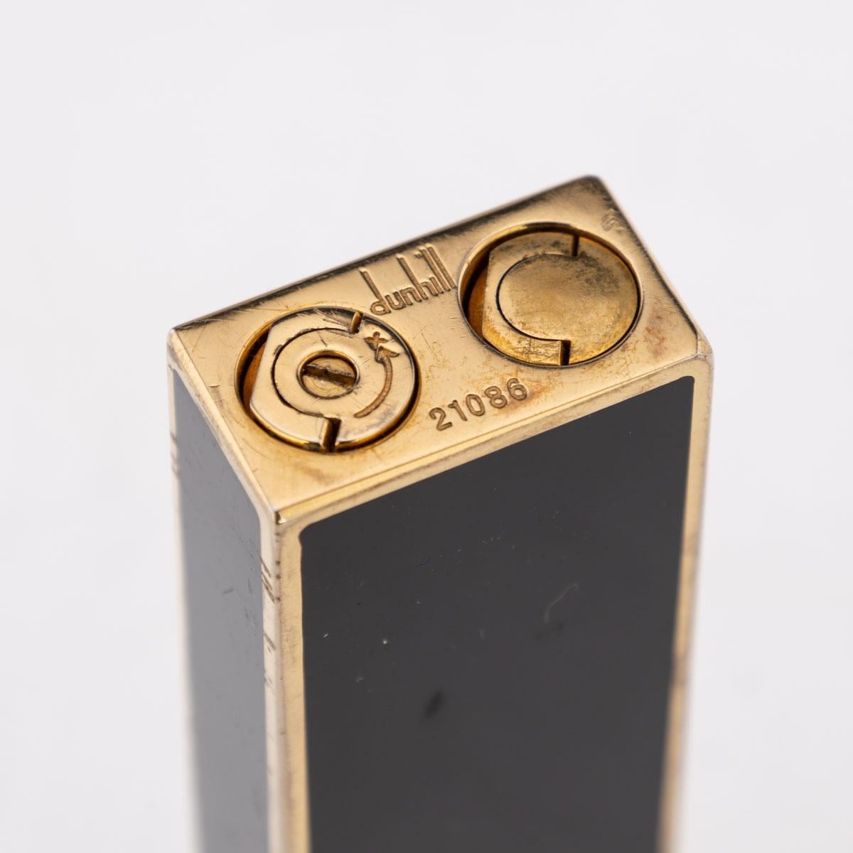 20th Century Dunhill Brass And Black Enamel Lighter 12