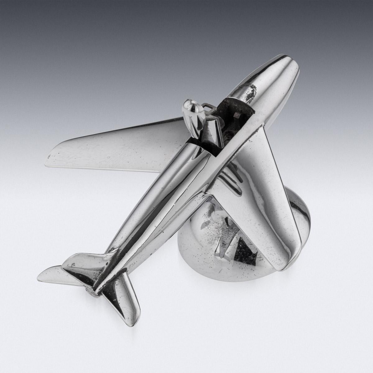 Plated 20th Century Dunhill Chrome Aeroplane Table Lighter, C.1960