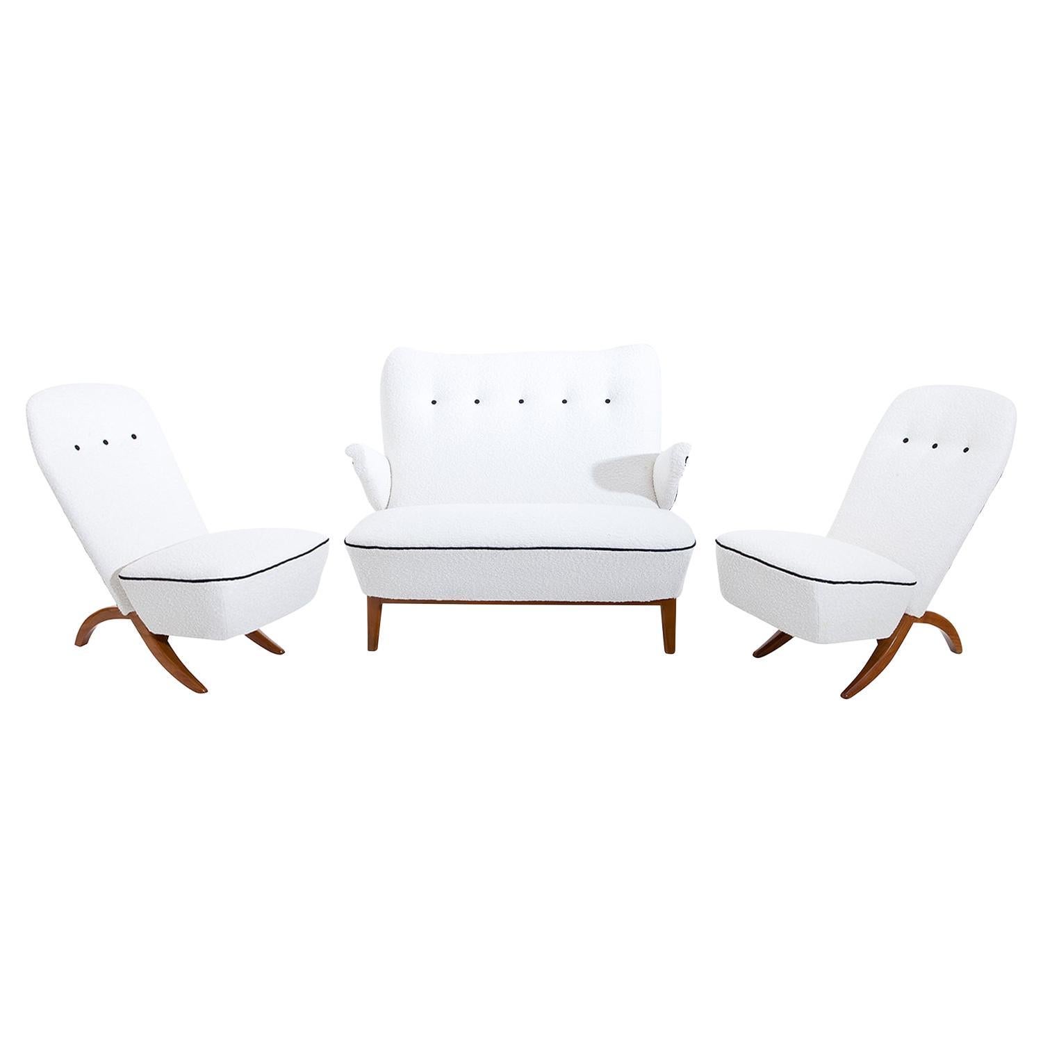 20th Century Dutch Artifort Set of a Congo Sofa & Slipper Chairs by Theo Ruth For Sale