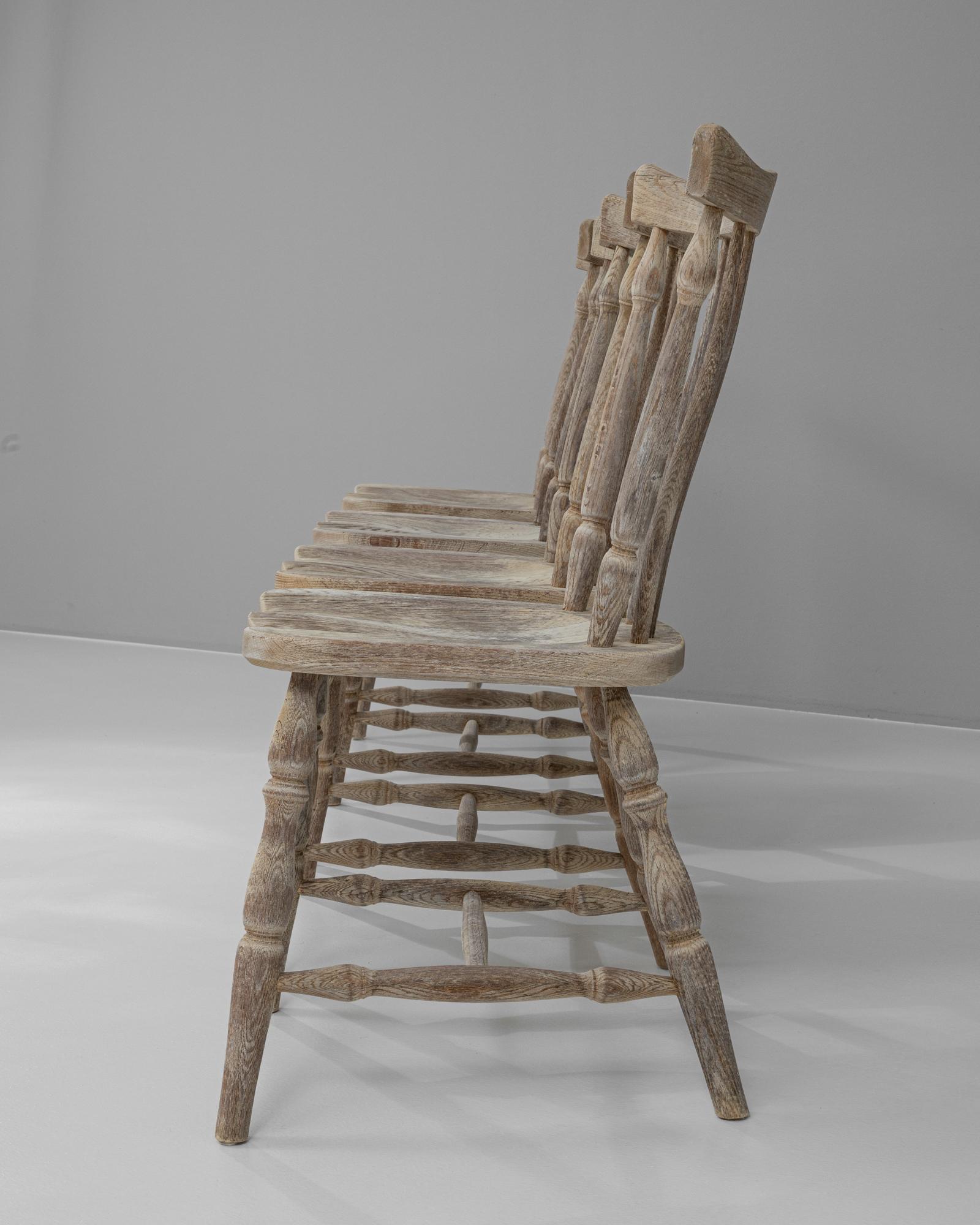 Chaises de salle à manger hollandaises du 20ème siècle en chêne blanchi, lot de 4 en vente 6