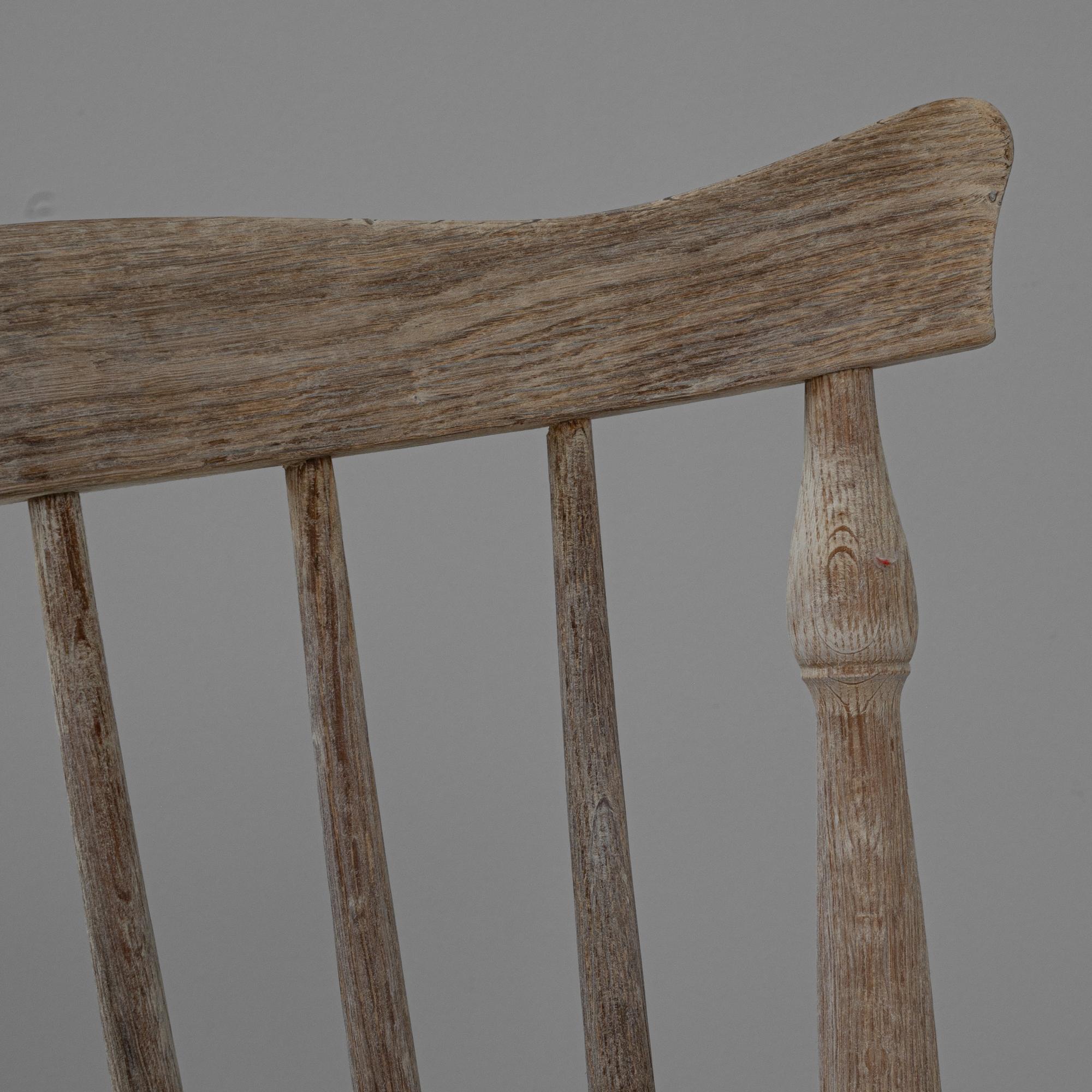 20ième siècle Chaises de salle à manger hollandaises du 20ème siècle en chêne blanchi, lot de 4 en vente
