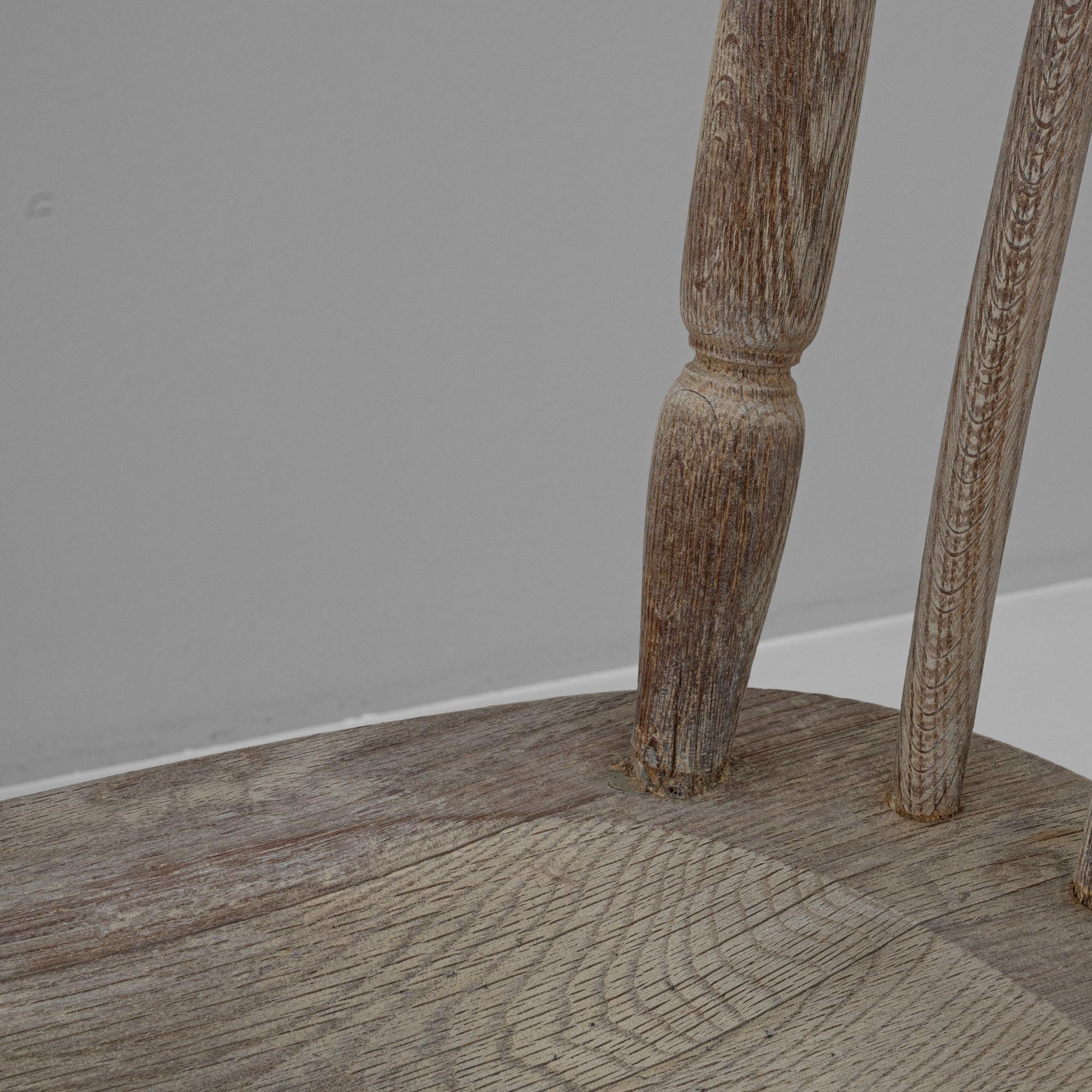 Chêne Chaises de salle à manger hollandaises du 20ème siècle en chêne blanchi, lot de 4 en vente
