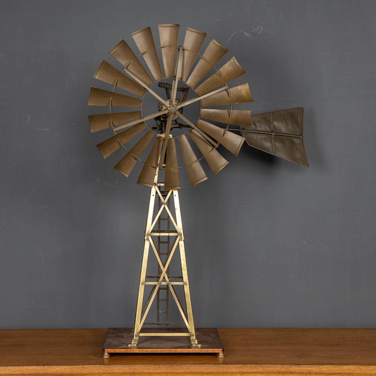 Antique 20th century Dutch brass model of a wind propelled water pump. It was created in a smaller scale perhaps by company salesmen to show prospective customers exactly how it worked.

Condition
In great condition - No damage.

Size
Base