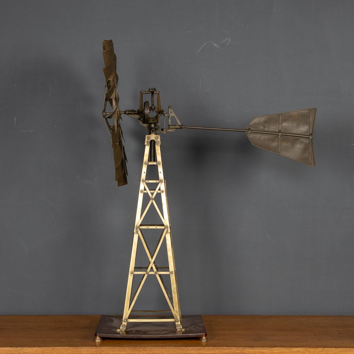 20th Century Dutch Brass Model of a Water Pump, c.1930 In Good Condition For Sale In Royal Tunbridge Wells, Kent