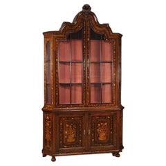 20th Century Dutch Inlaid Wood Display Cabinet, 1970s