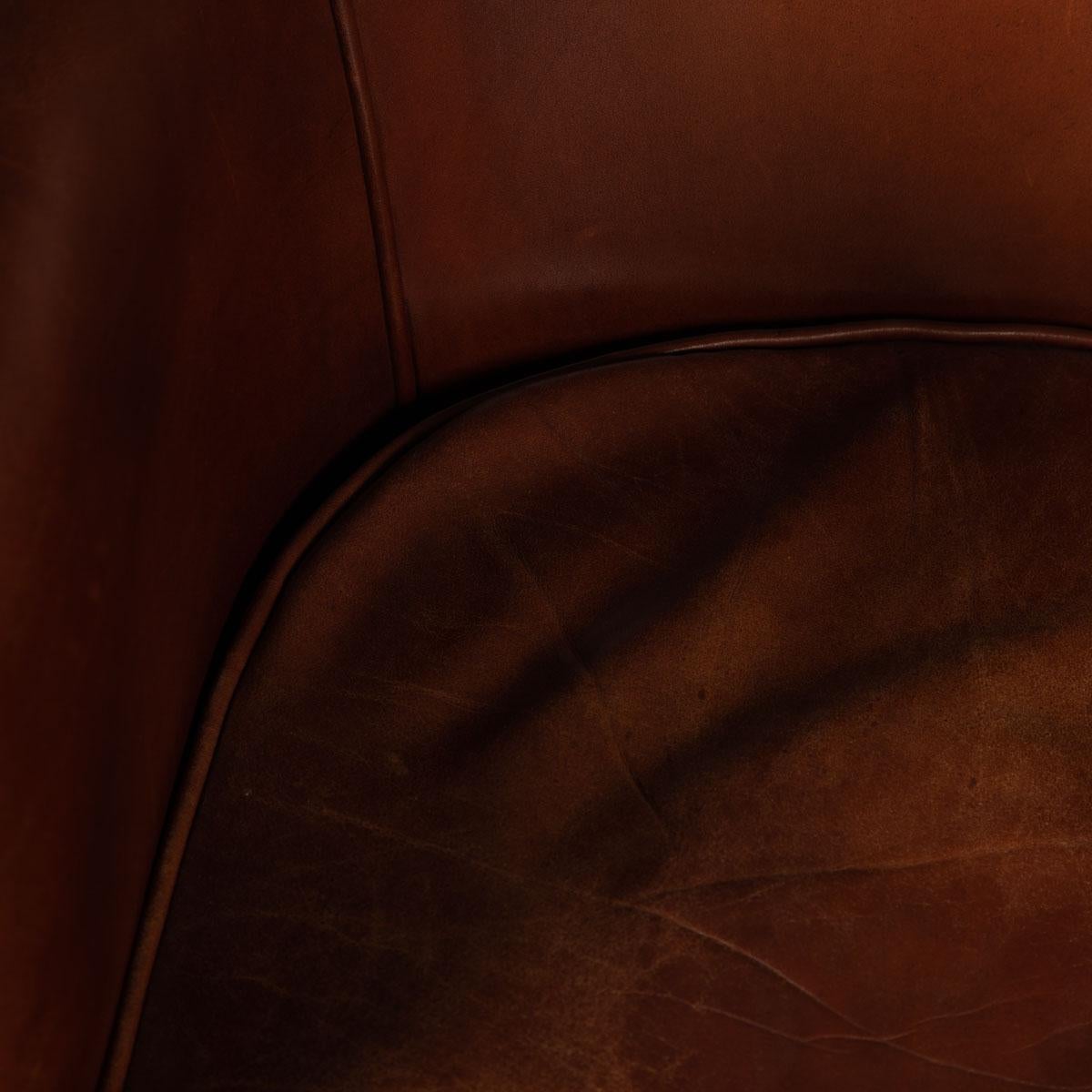 20th Century, Dutch Leather Tub Chair 7