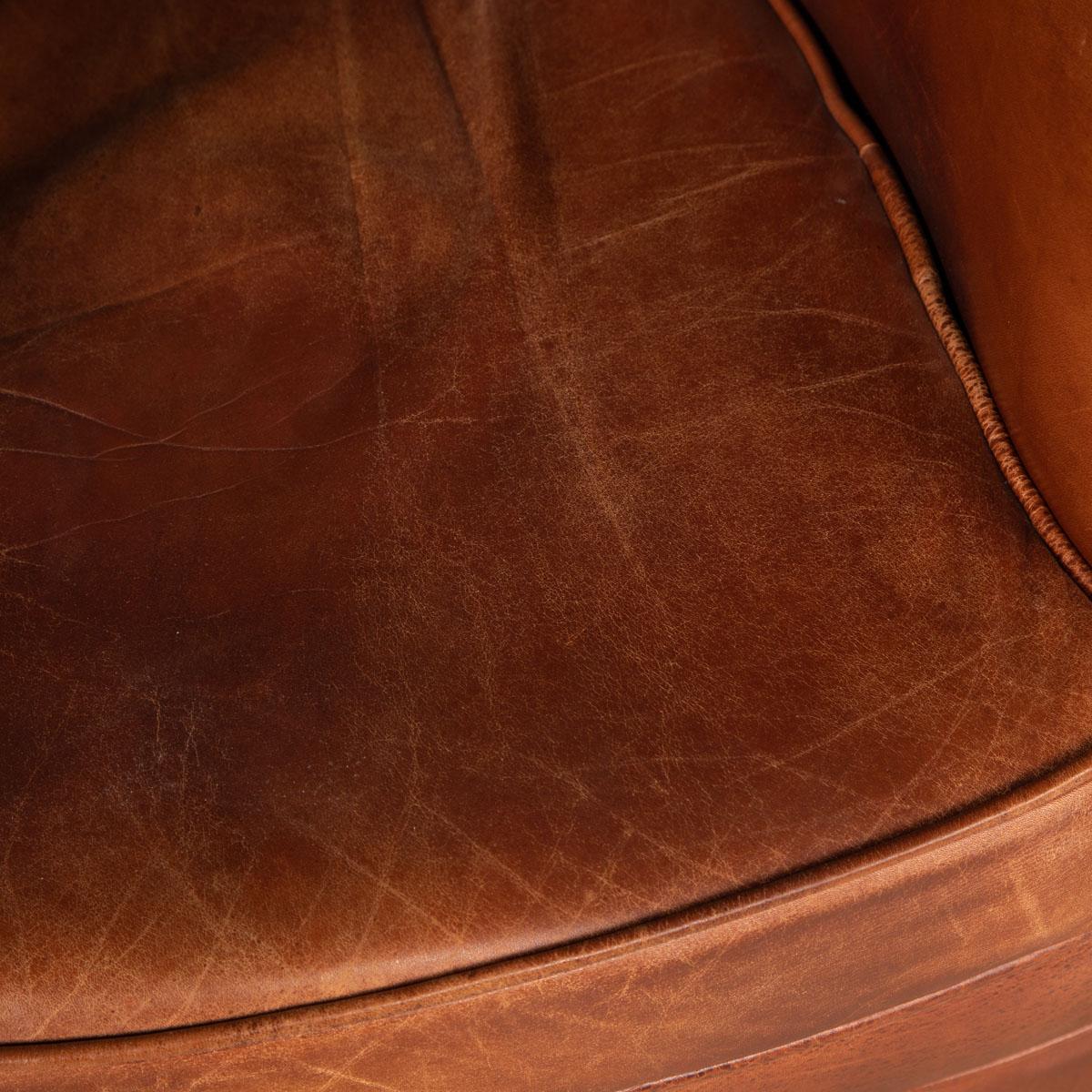 20th Century, Dutch Leather Tub Chair 9