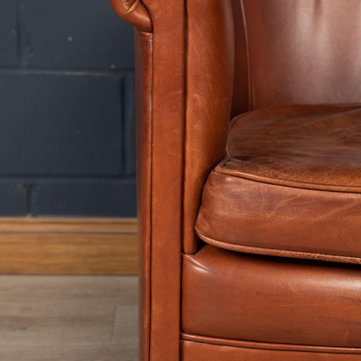 20th Century, Dutch Leather Tub Chair 2