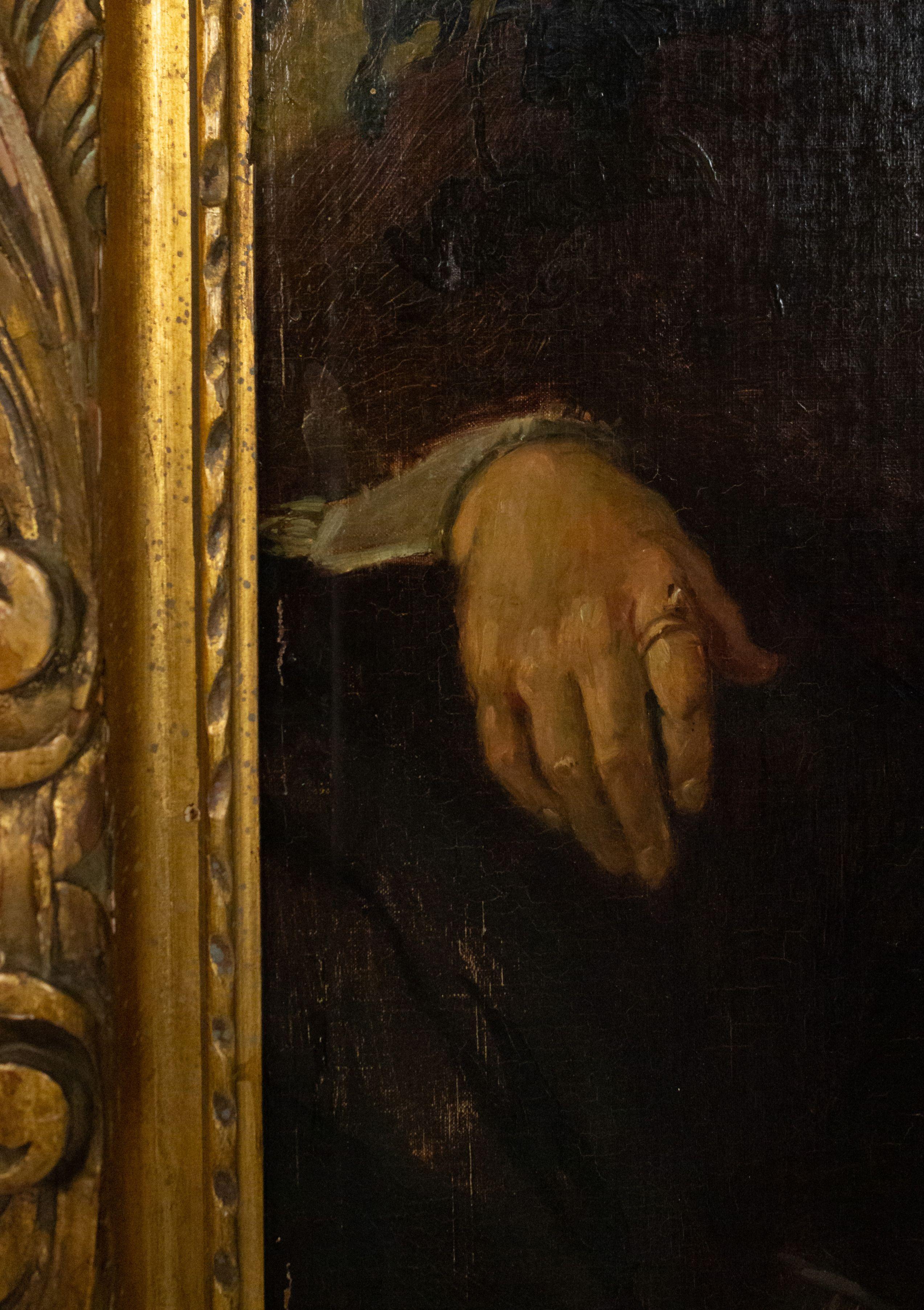 Retrato holandés del siglo XX enmarcado de mujer con bonete y gorguera Otro en venta