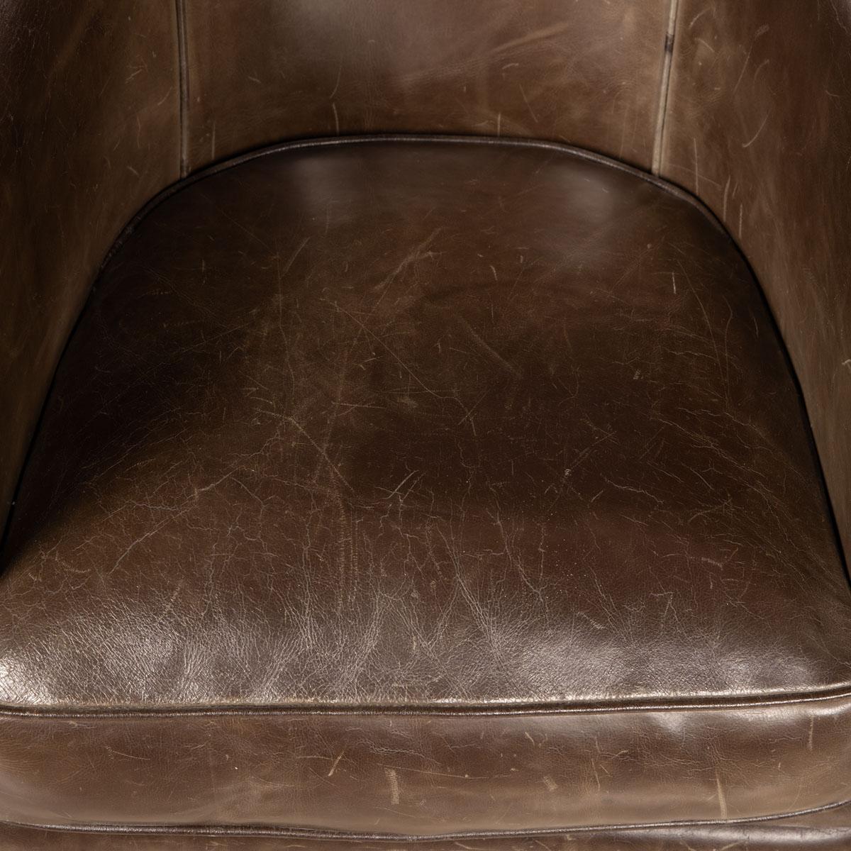 20th Century Dutch Sheepskin Leather Club Chairs For Sale 8