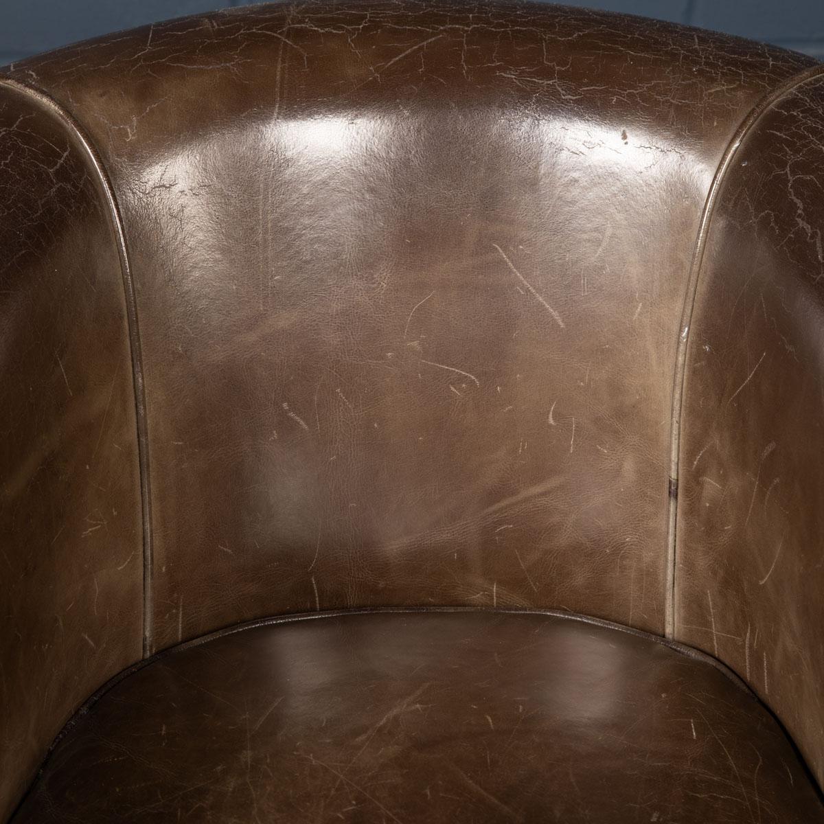 20th Century Dutch Sheepskin Leather Club Chairs For Sale 9