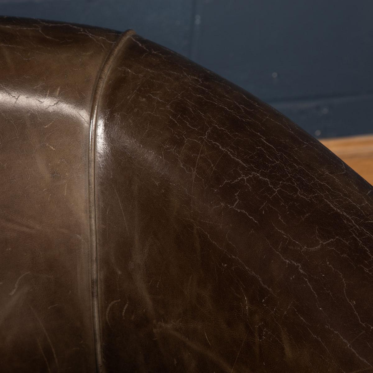 20th Century Dutch Sheepskin Leather Club Chairs For Sale 13