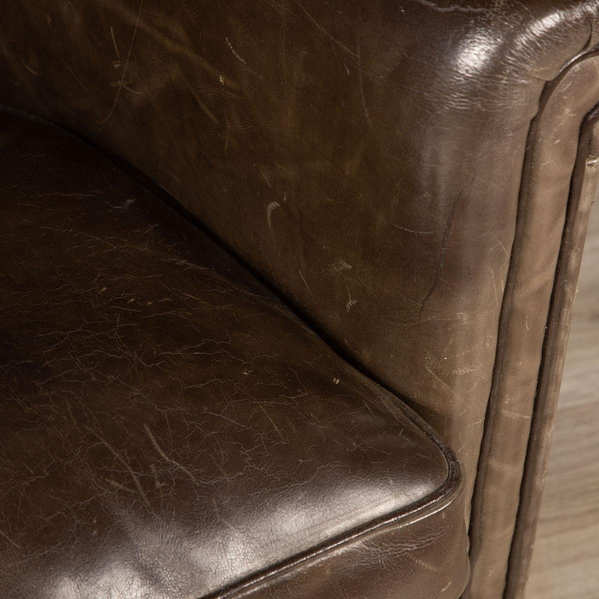 20th Century Dutch Sheepskin Leather Club Chairs For Sale 14