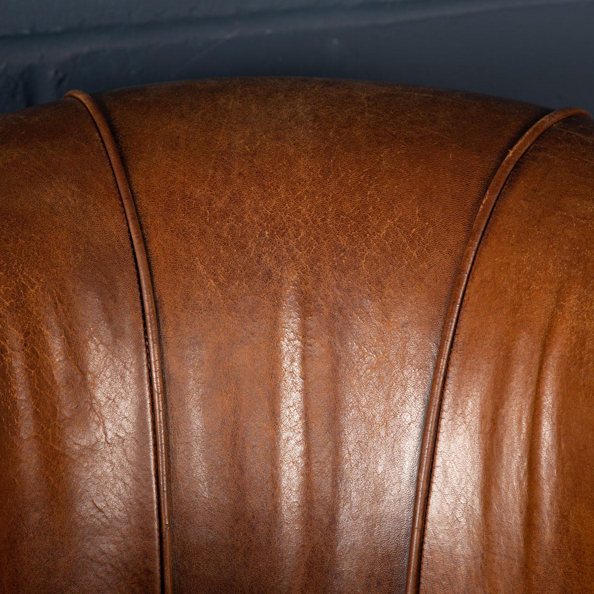 20th Century Dutch Sheepskin Leather Club Chairs 15