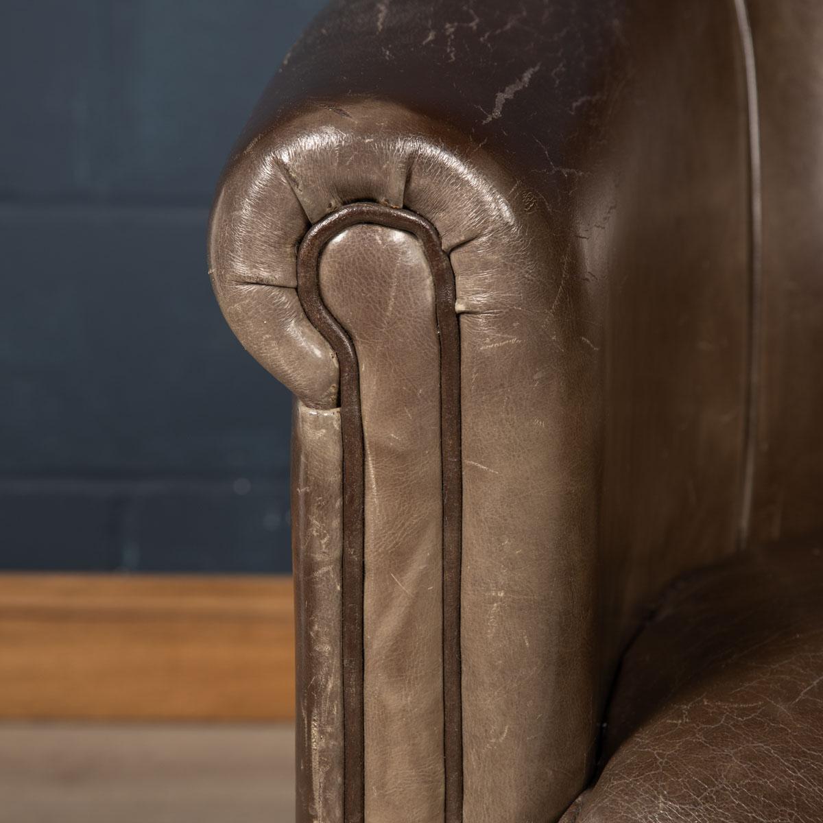 20th Century Dutch Sheepskin Leather Club Chairs For Sale 3
