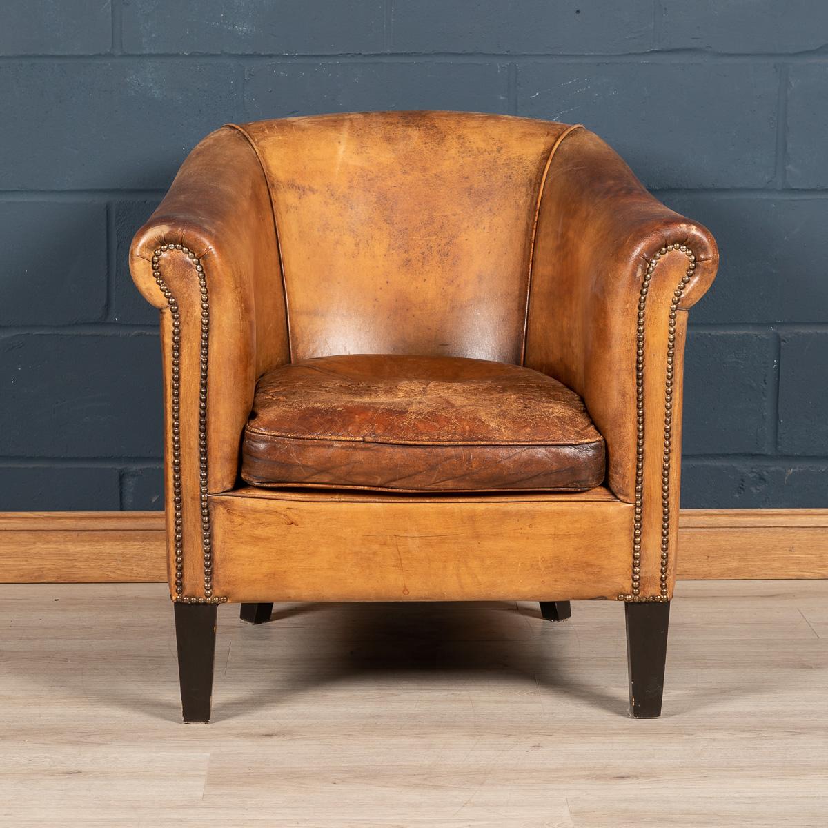 A charming tub chair, hand upholstered sheepskin leather by the finest craftsmen in Holland. Fantastic look for any interior, both modern and traditional.

Please note that our interior pieces are located at our Interior Design Showroom in