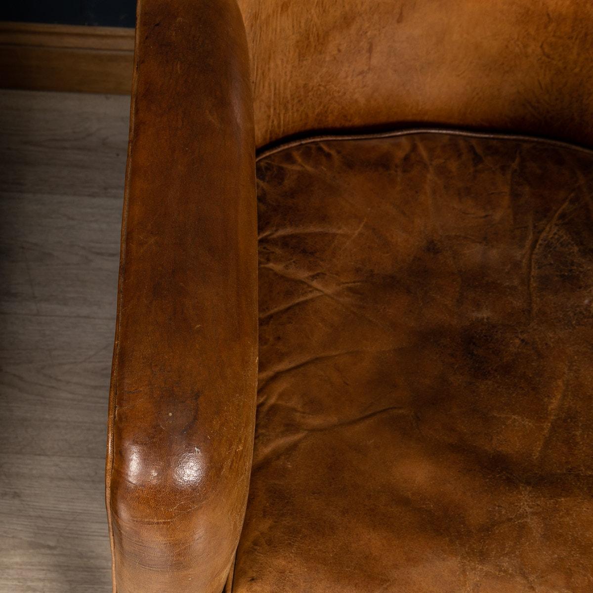 20th Century Dutch Sheepskin Leather Tub Chairs 8