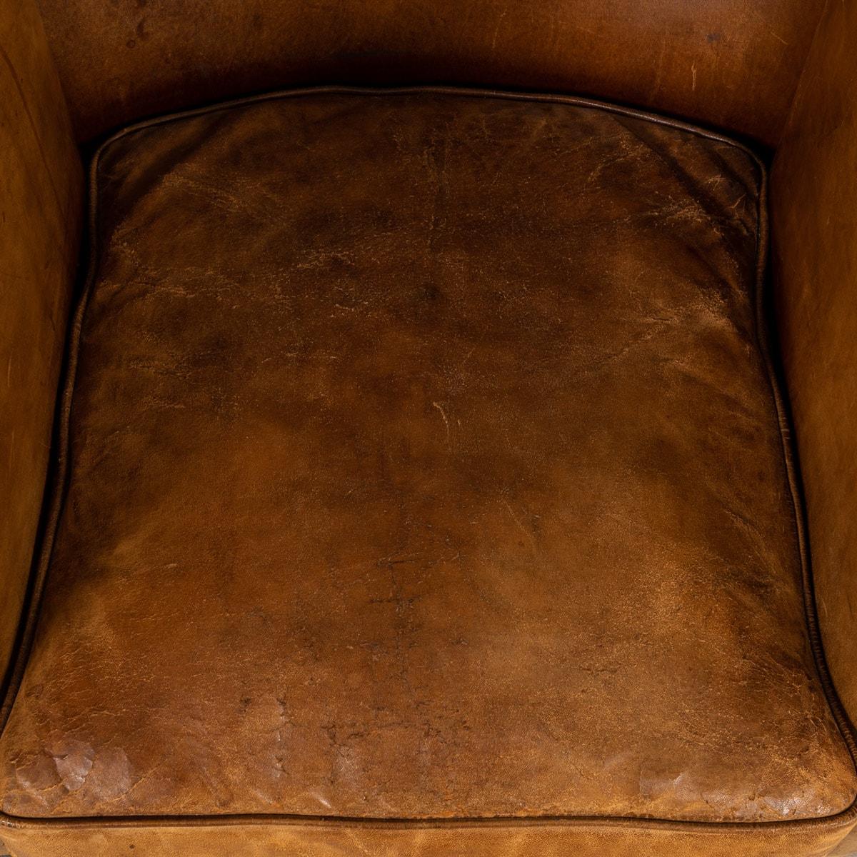 20th Century Dutch Sheepskin Leather Tub Chairs 9