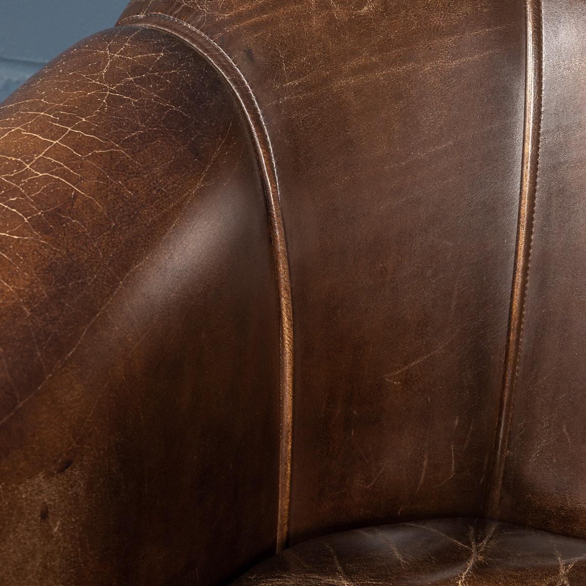 20th Century Dutch Sheepskin Leather Tub Chairs For Sale 12